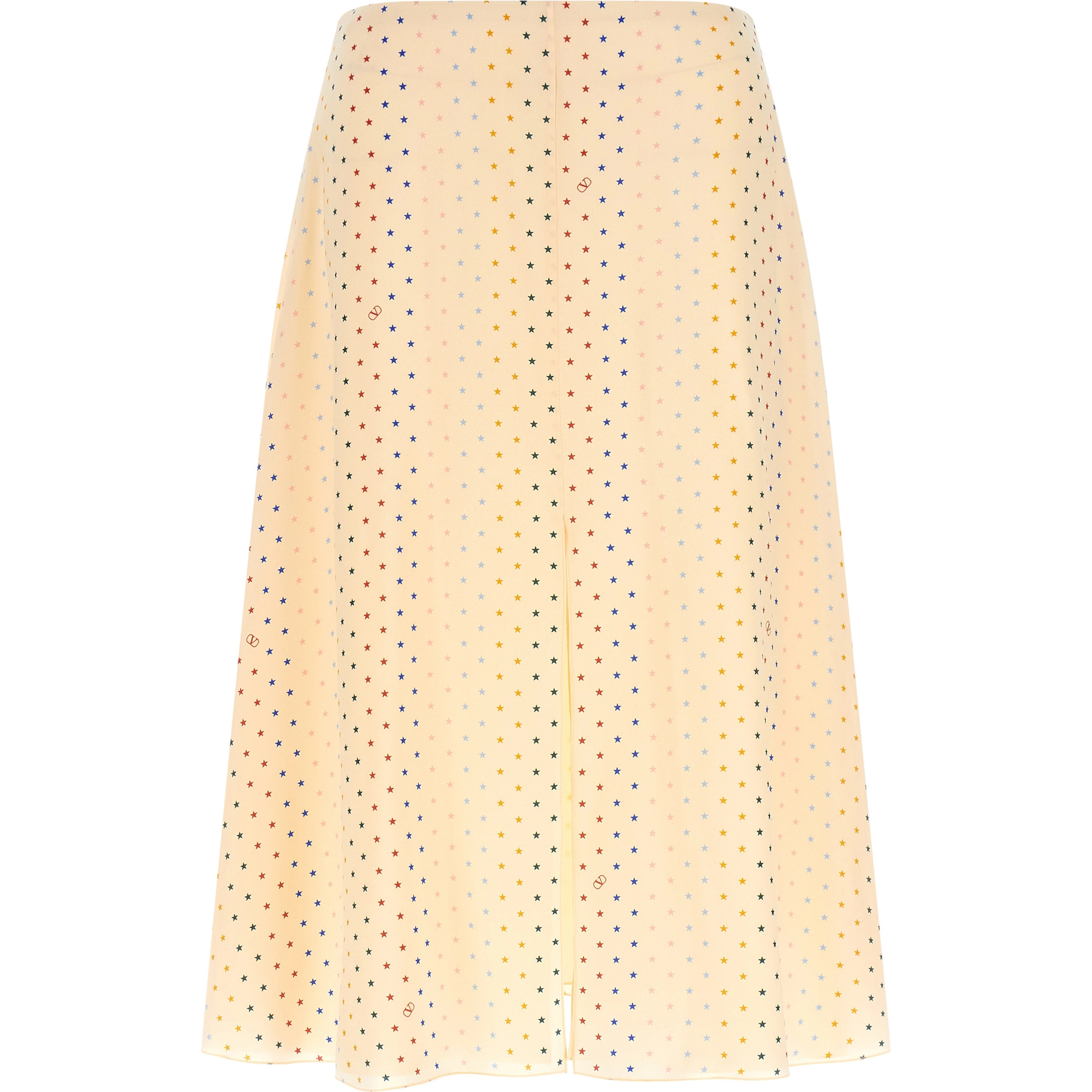 Multicolor Silk Midi Skirt