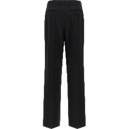 Black Virgin Wool Casual Pants