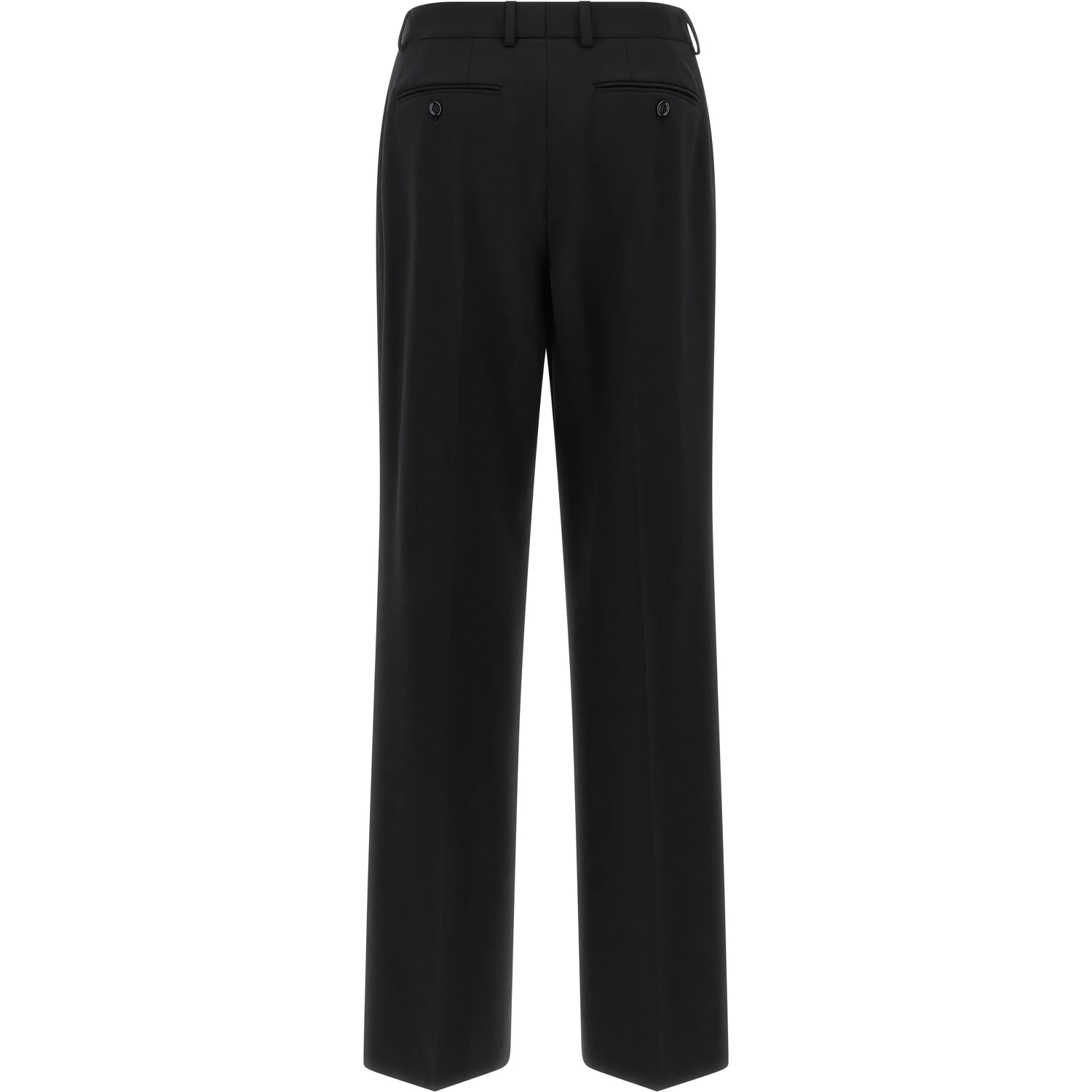 Black Virgin Wool Casual Pants