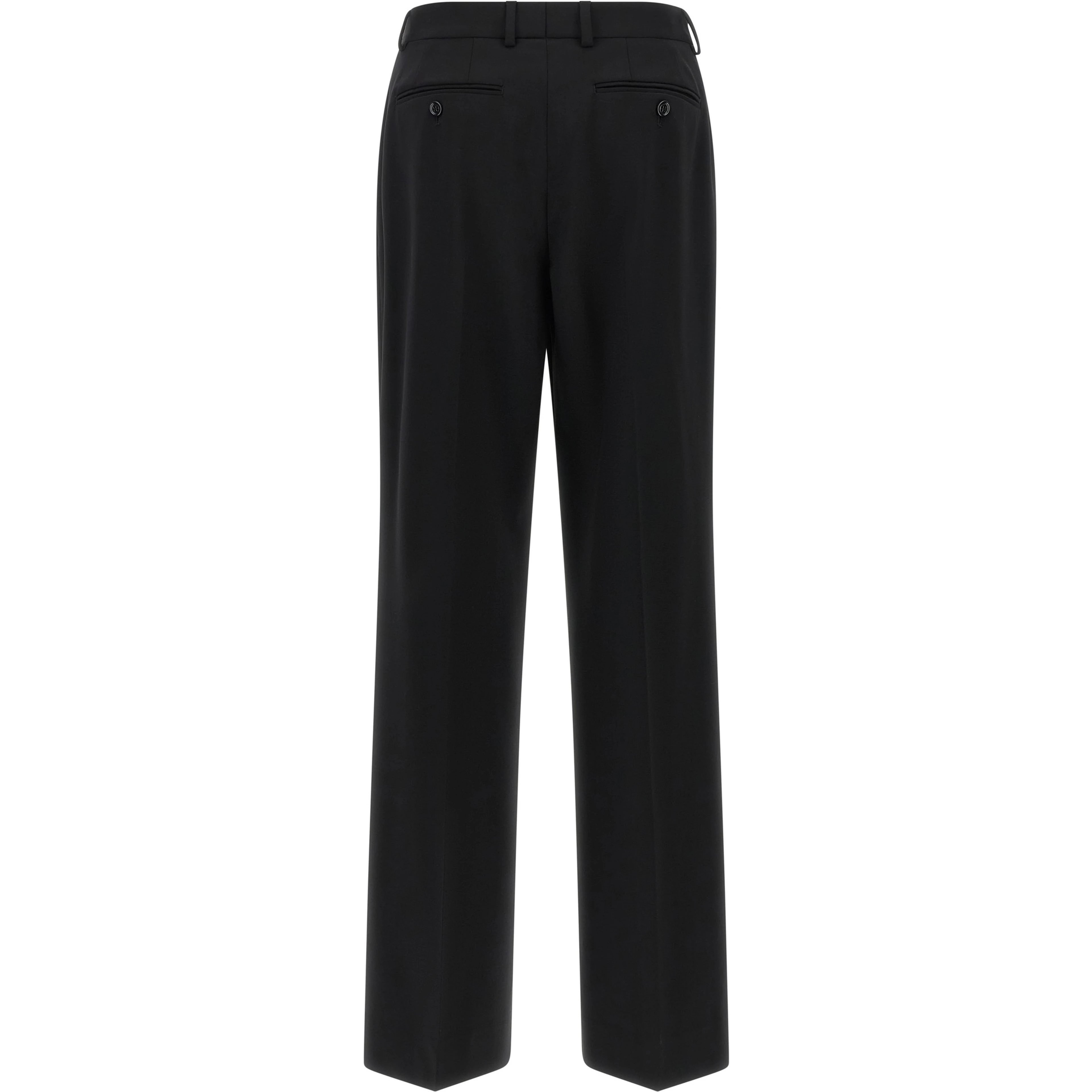 Black Virgin Wool Casual Pants