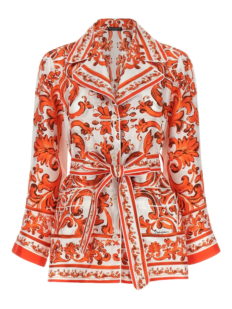 Orange Silk Blouse