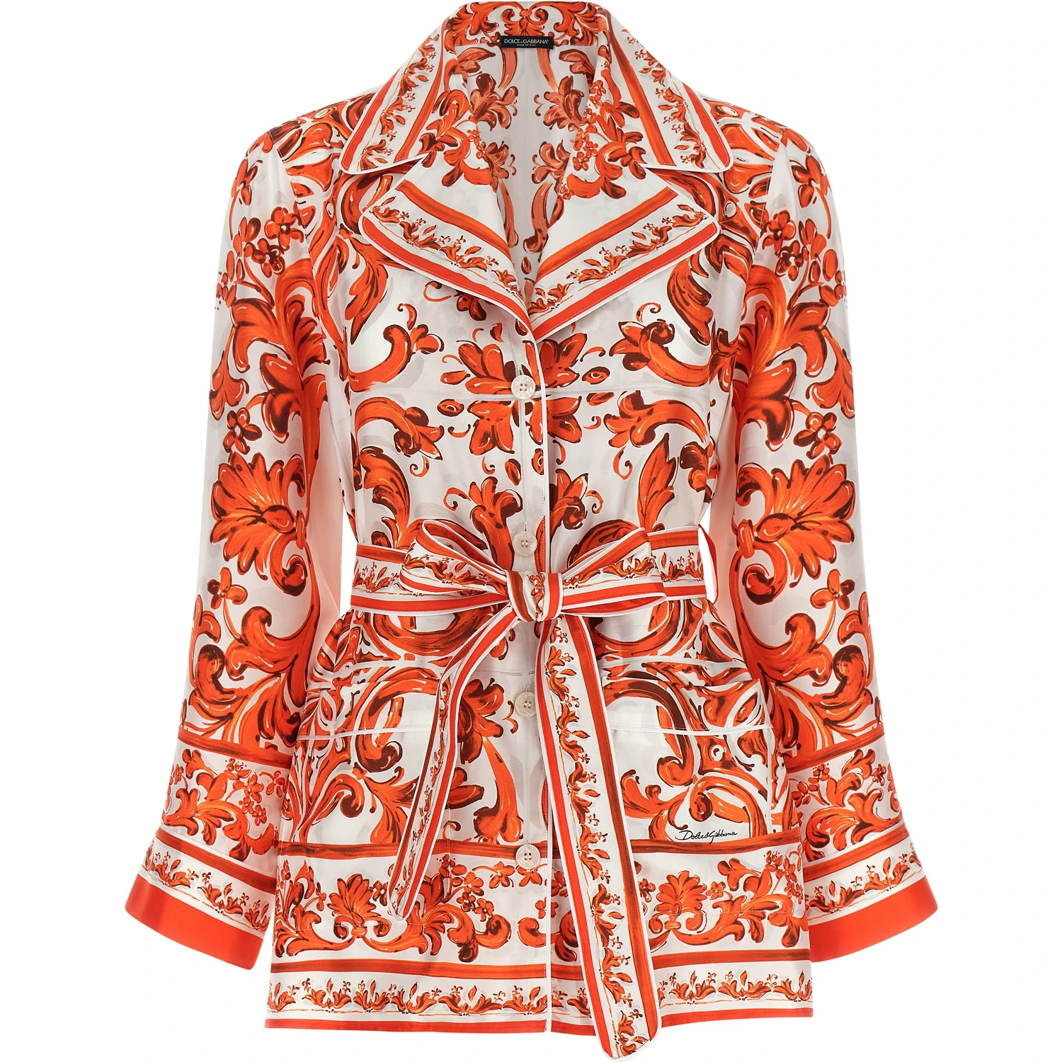 Orange Silk Blouse