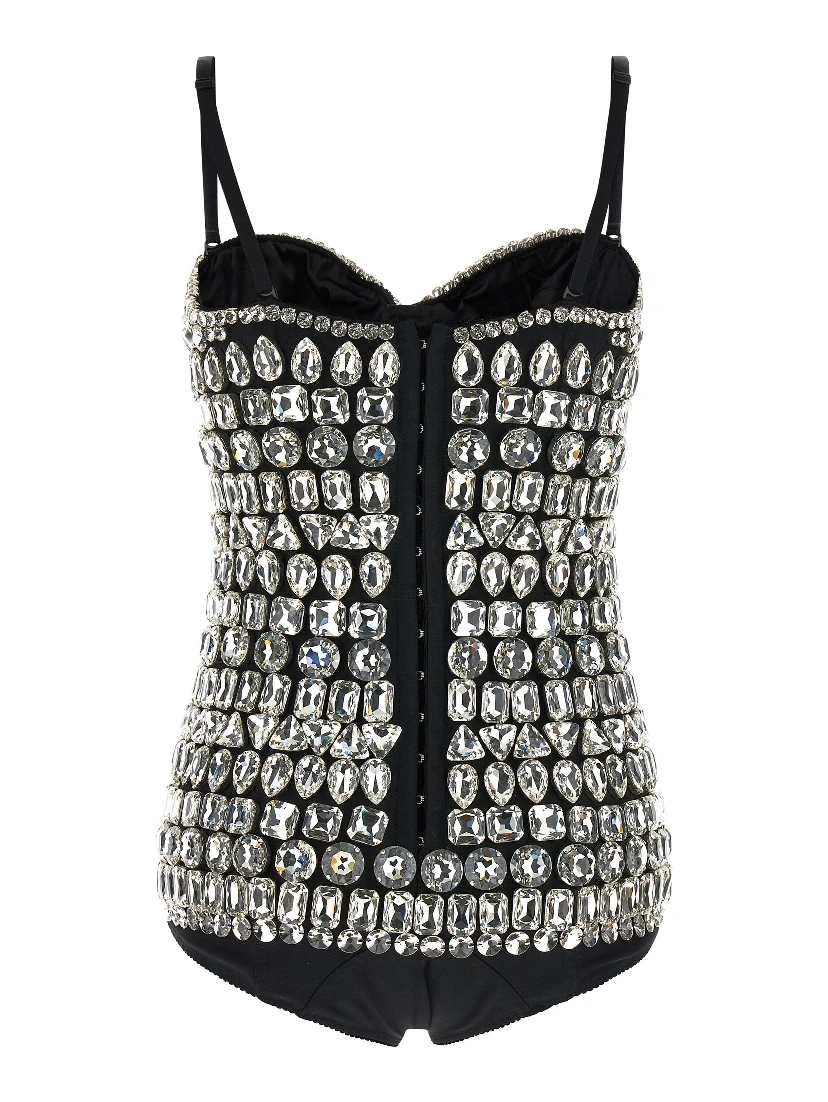 Silver Polyamide Bodysuit