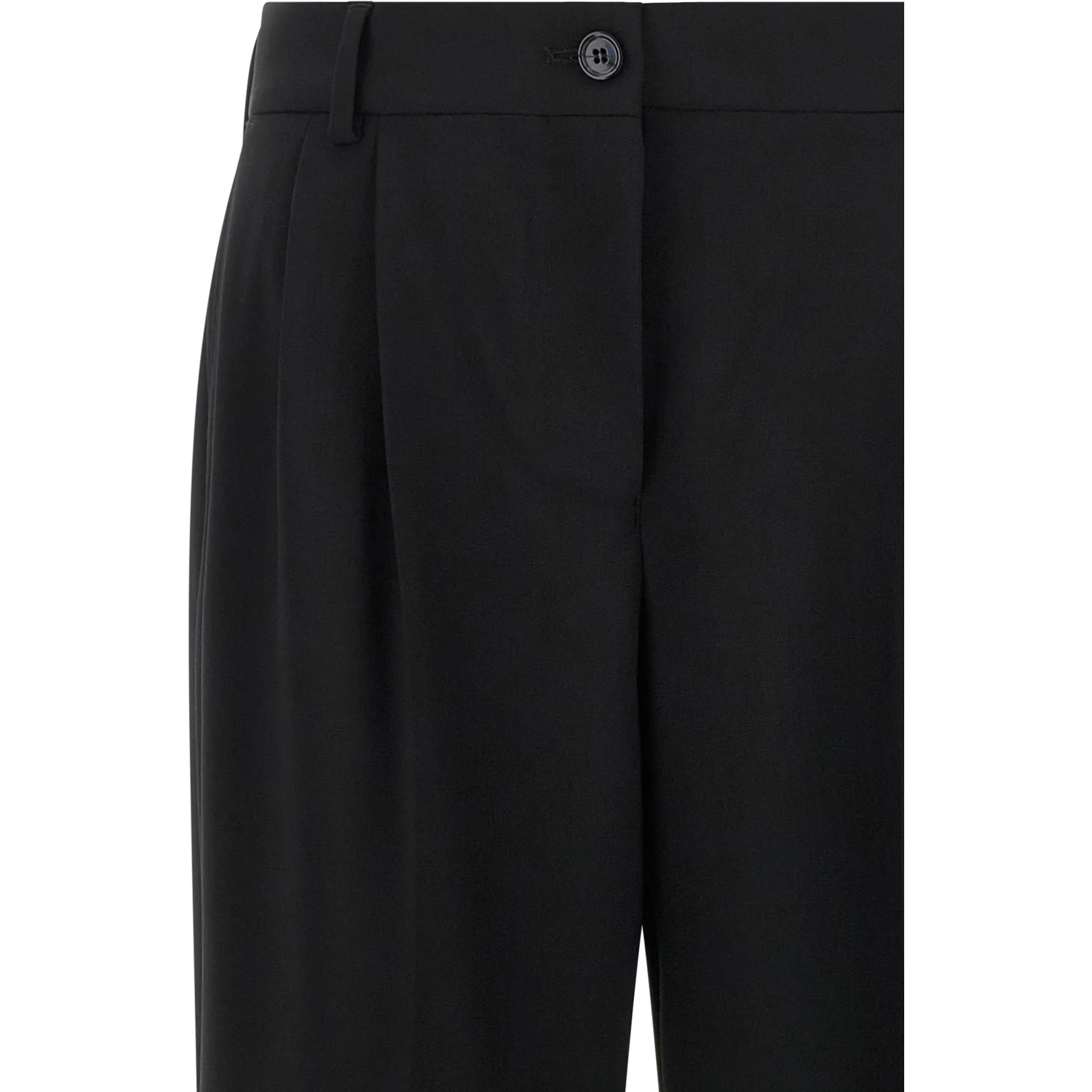 Black Virgin Wool Casual Pants