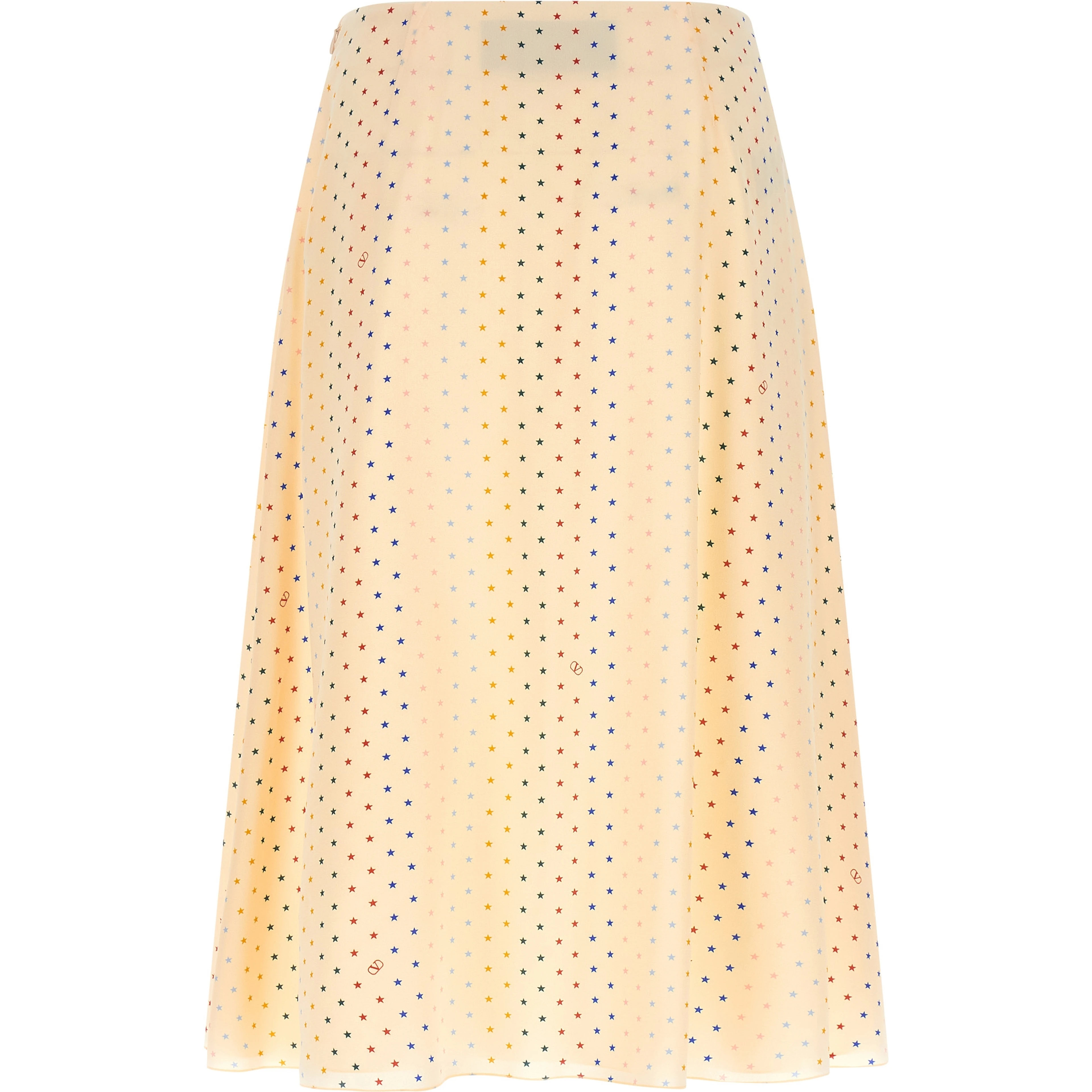 Multicolor Silk Midi Skirt