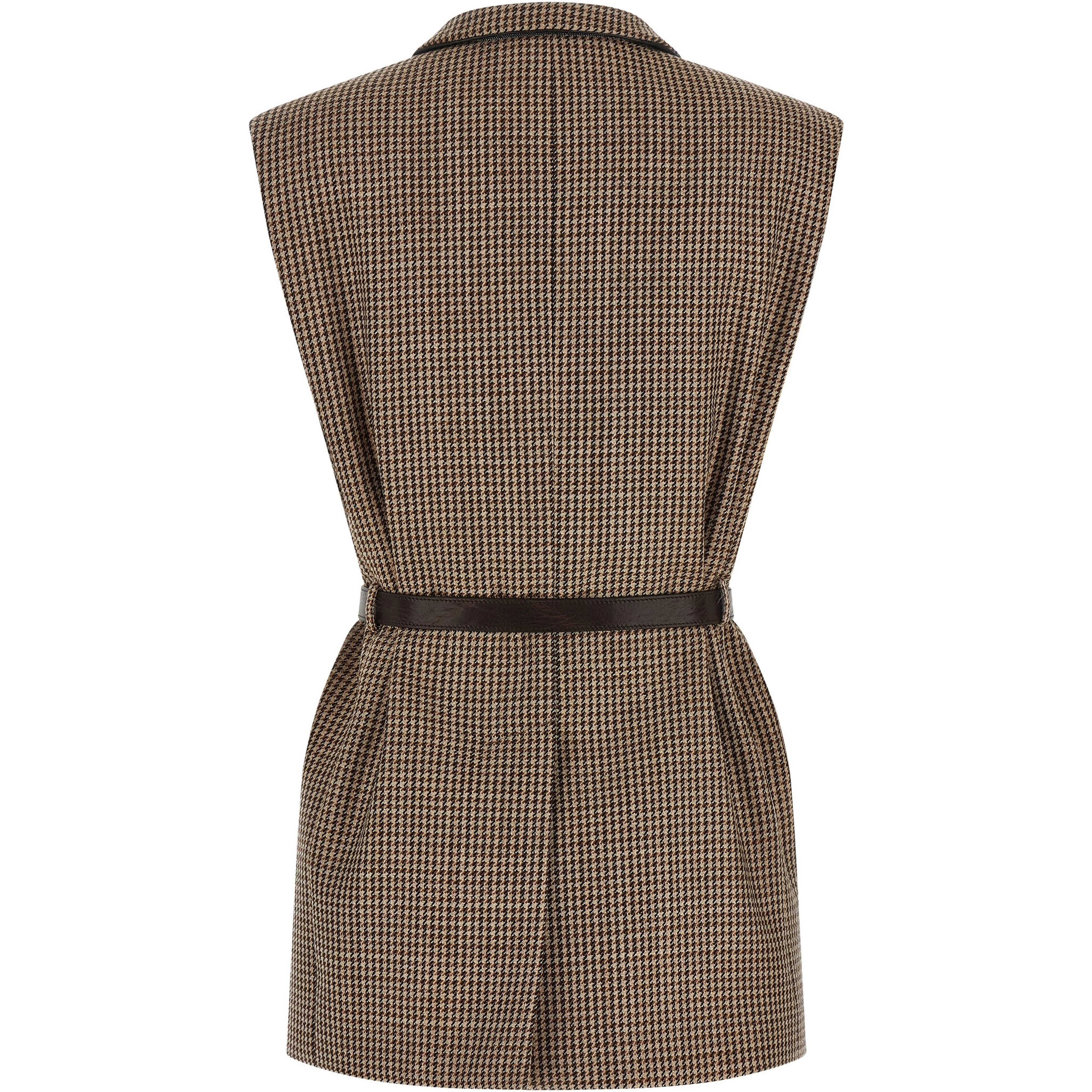 Beige Virgin Wool Sleeveless Jacket