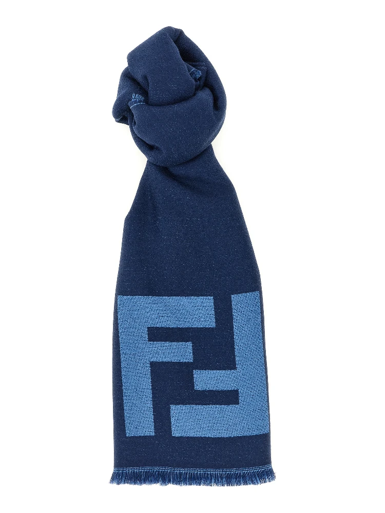 Blue Virgin Wool Scarf