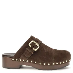 Brown Calf Leather Bos Taurus Clogs