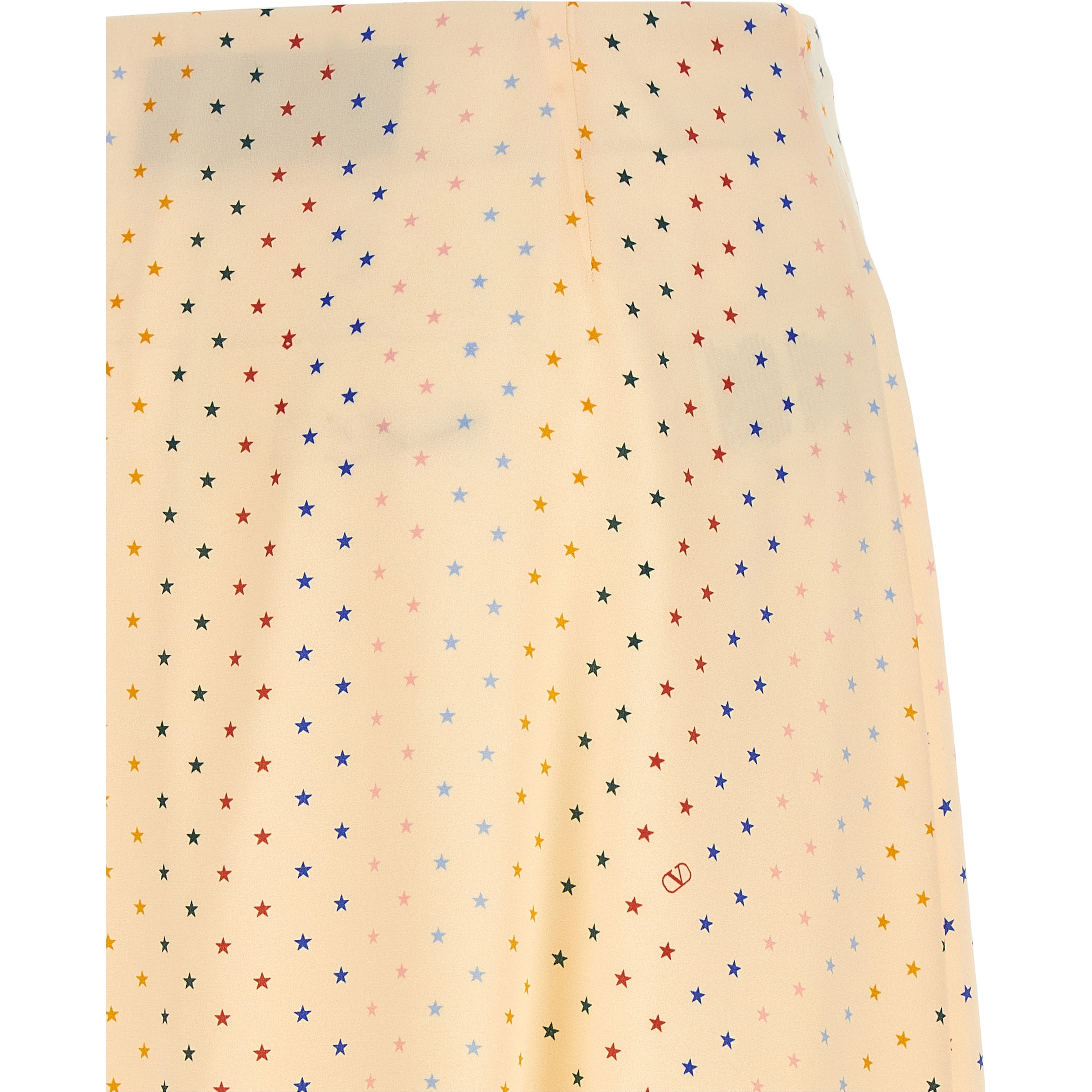 Multicolor Silk Midi Skirt