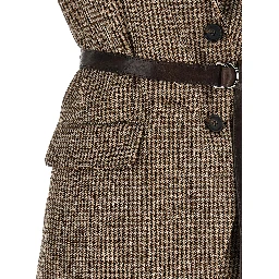 Beige Virgin Wool Sleeveless Jacket