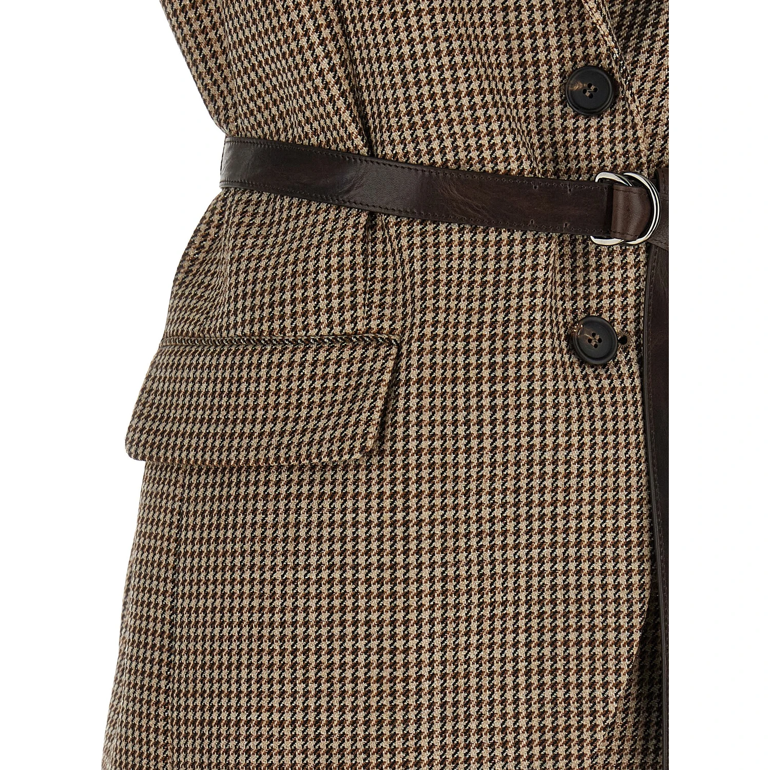 Beige Virgin Wool Sleeveless Jacket