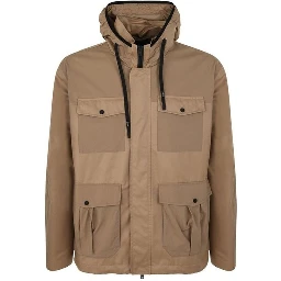 Brown Cotton Shell Jacket
