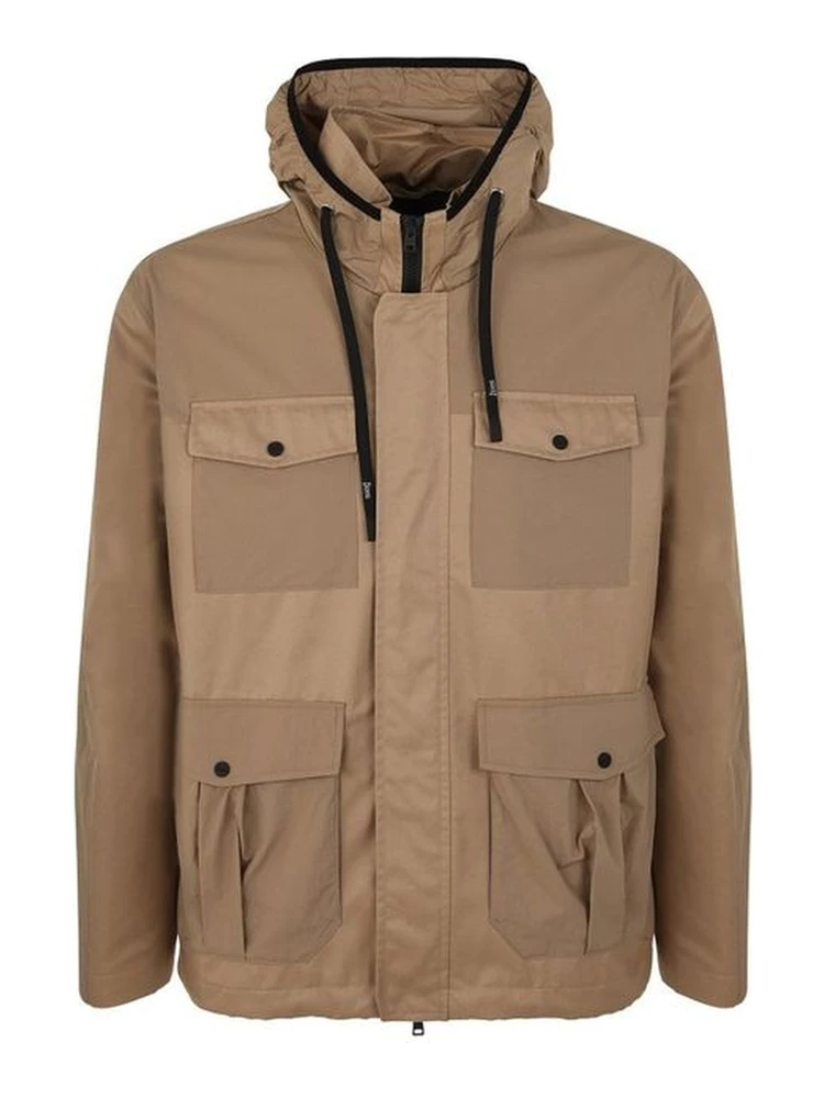 Brown Cotton Shell Jacket