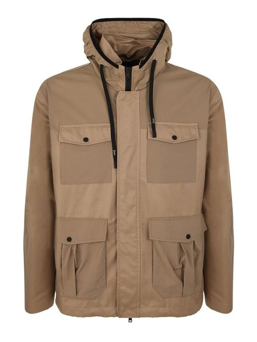 Brown Cotton Shell Jacket