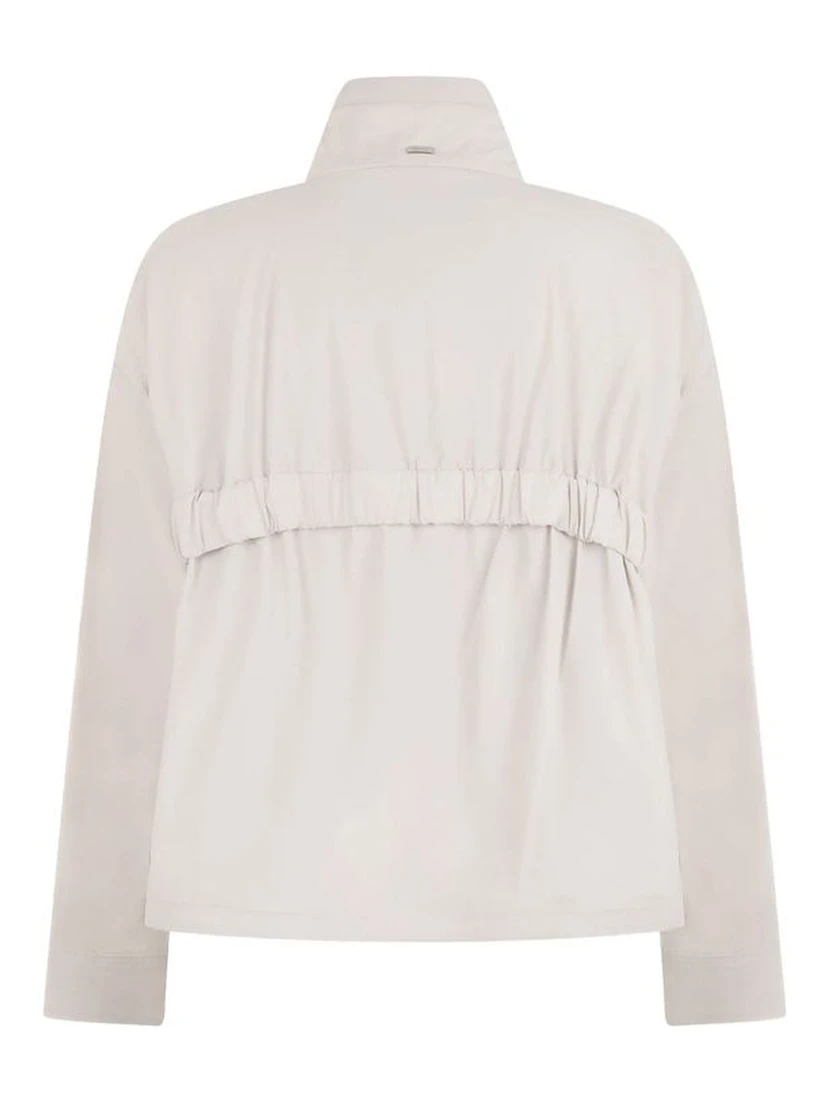 Gray Polyamide Full-Length Jacket