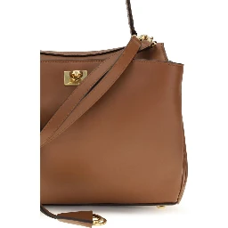 حقيبة كتف بوس توروس من جلد العجل البني