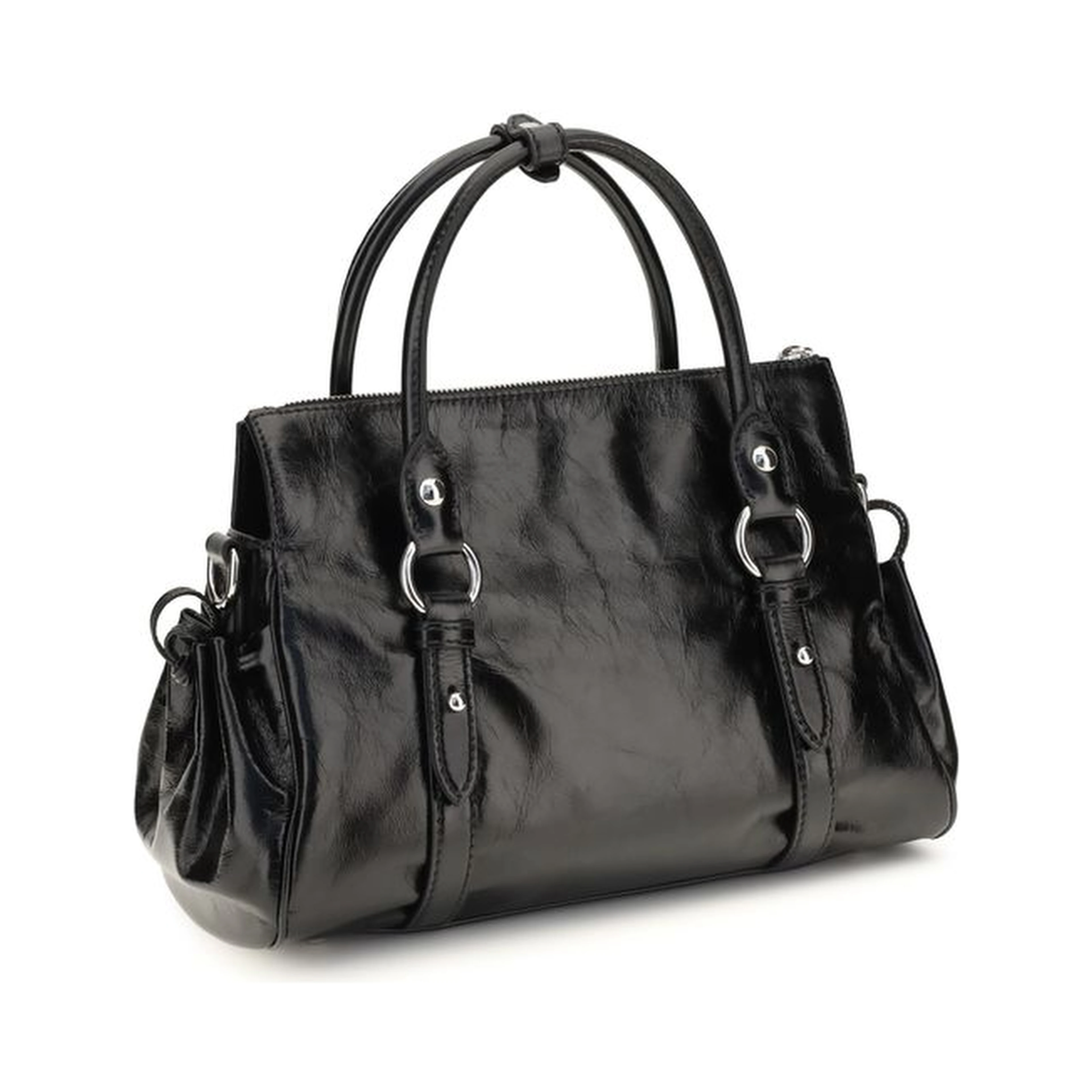 Black Calf Leather Bos Taurus Handbag