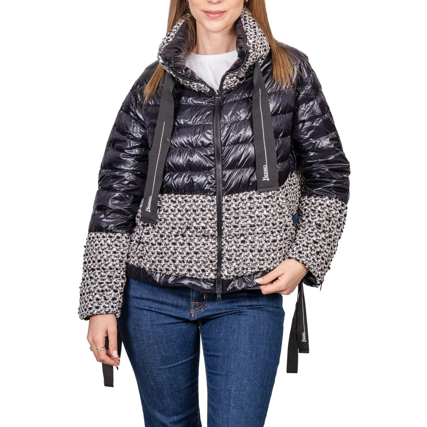 Black Polyamide Full-Length Jacket