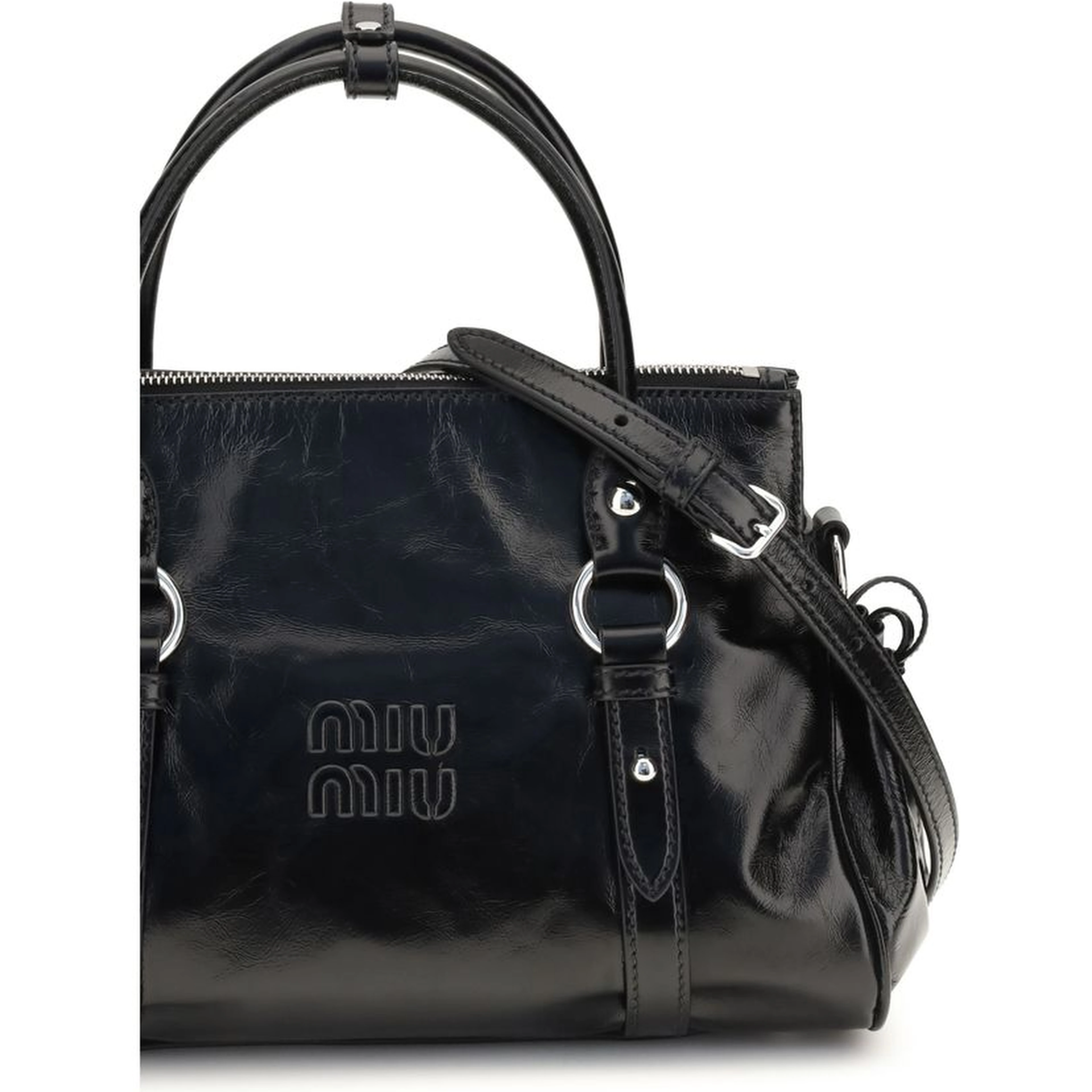 Black Calf Leather Bos Taurus Handbag
