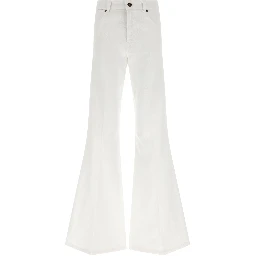 White Cotton Flared Jeans