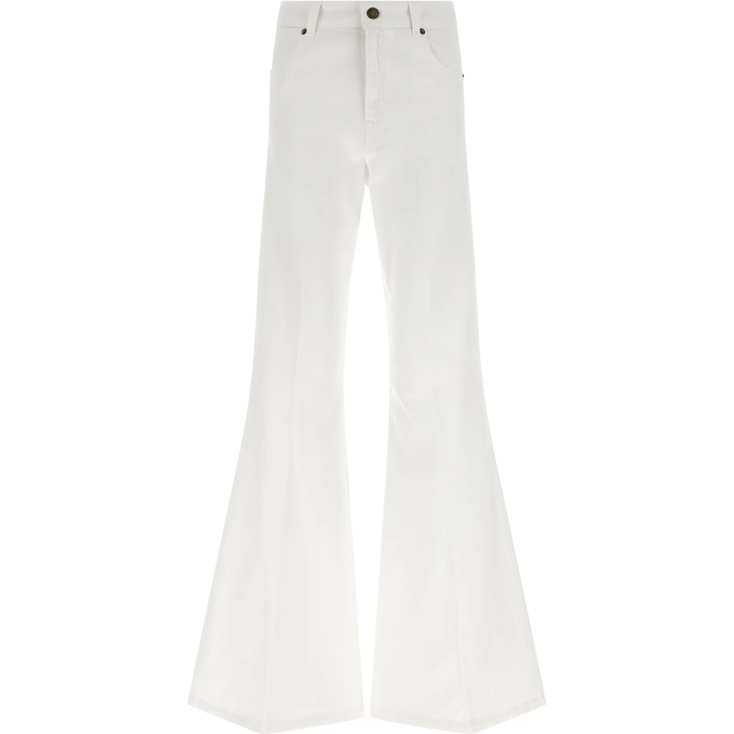 White Cotton Flared Jeans