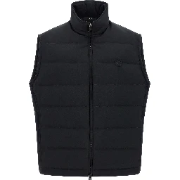 Blue Polyester Sleeveless Jacket