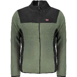 Green Polyester Men Sweater