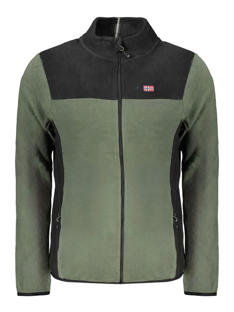 Green Polyester Men Sweater
