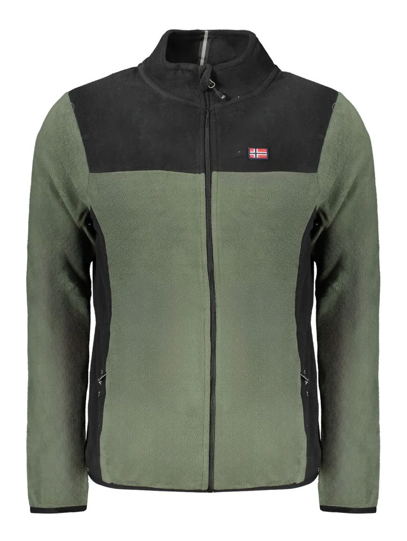 Green Polyester Men Sweater