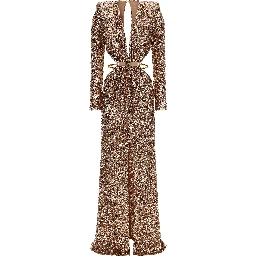 Multicolor Polyester Long Dress