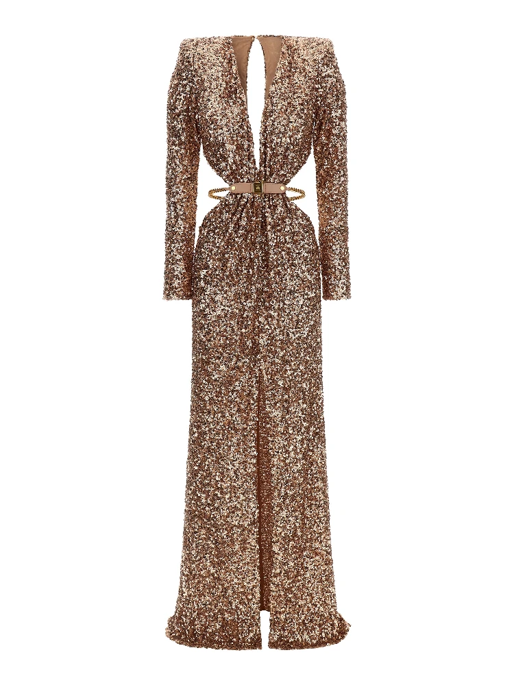 Multicolor Polyester Long Dress