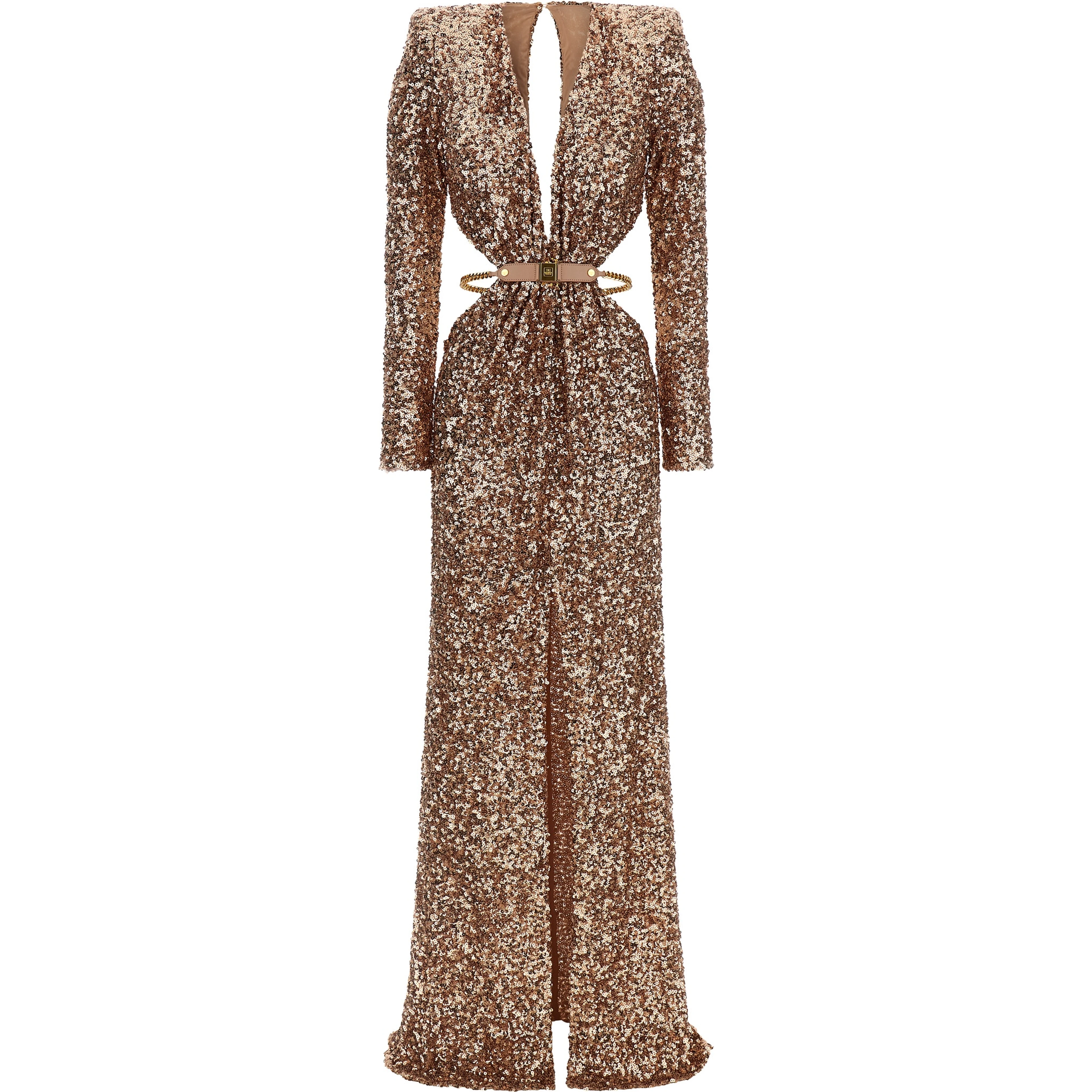 Multicolor Polyester Long Dress