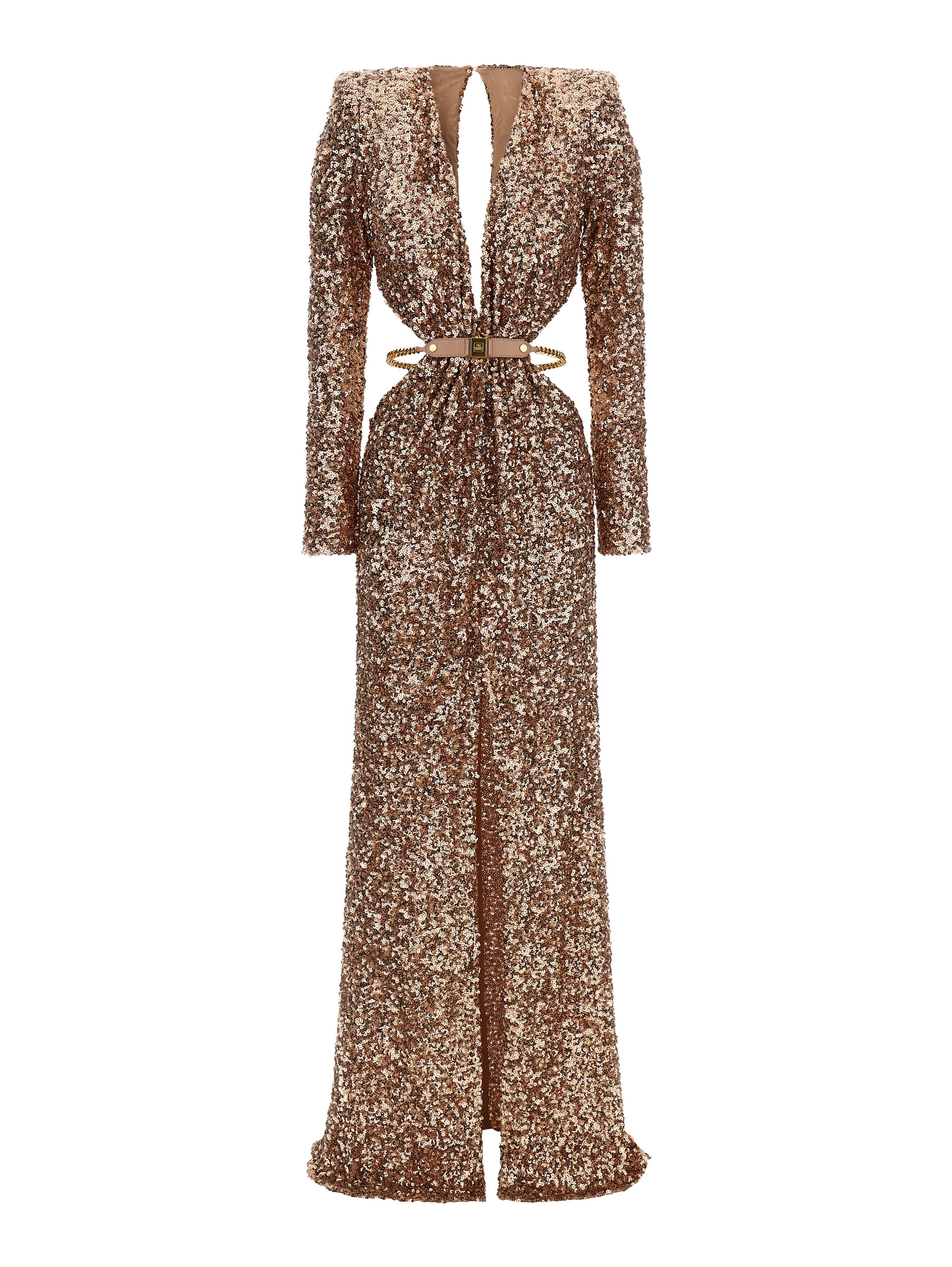 Multicolor Polyester Long Dress