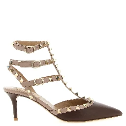 Multicolor Lamb Leather Mid Heel Pumps