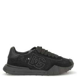 Black Calf Leather Bos Taurus Chunky Sneakers