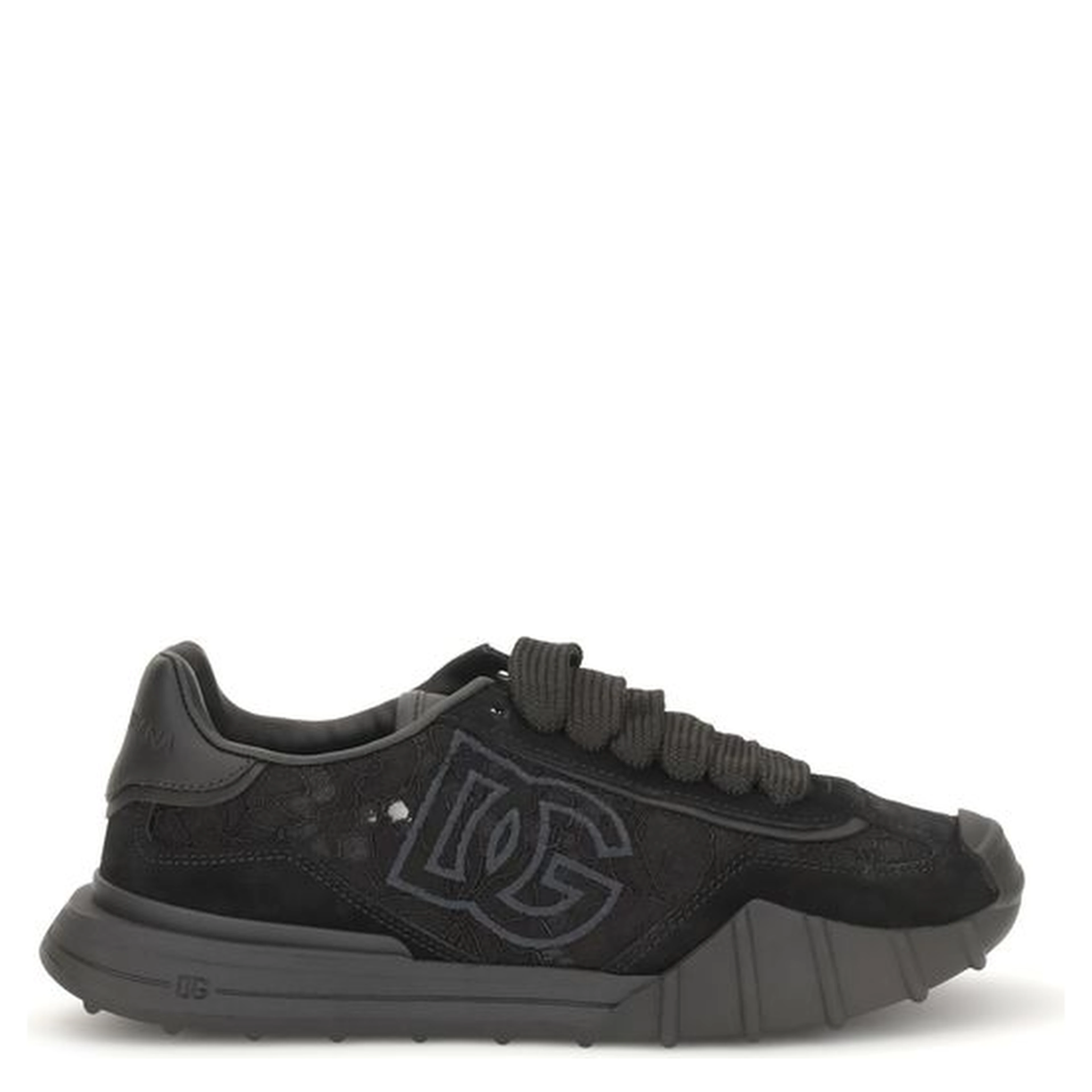 Black Calf Leather Bos Taurus Chunky Sneakers