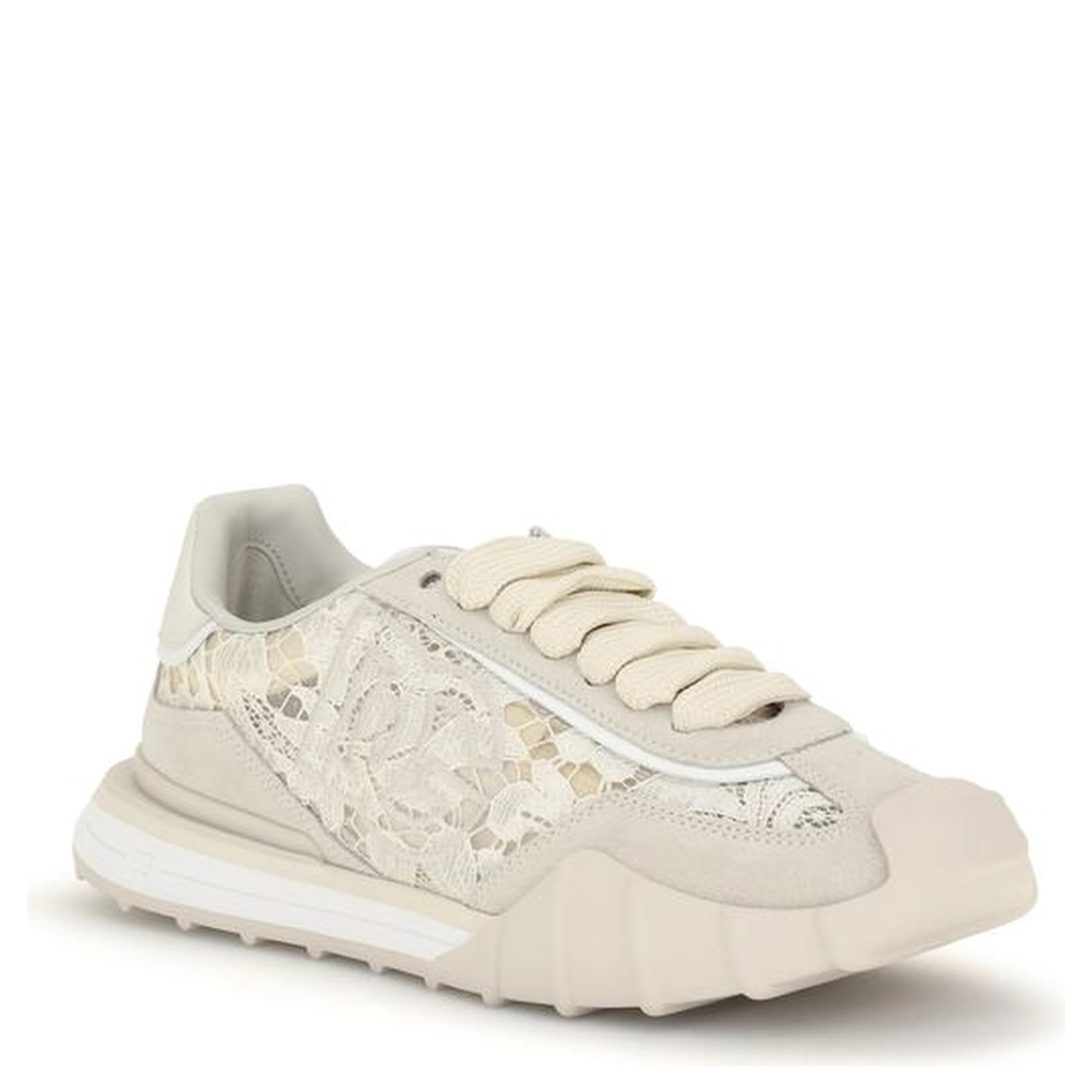 Beige Calf Leather Bos Taurus Sneakers