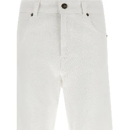 White Cotton Flared Jeans
