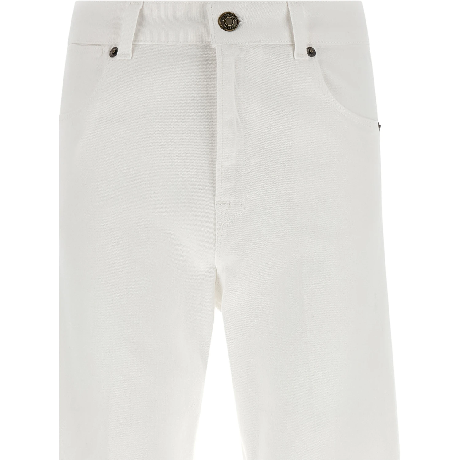 White Cotton Flared Jeans