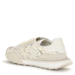 Beige Calf Leather Bos Taurus Sneakers