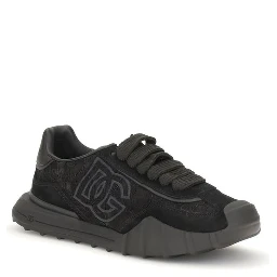 Black Calf Leather Bos Taurus Chunky Sneakers