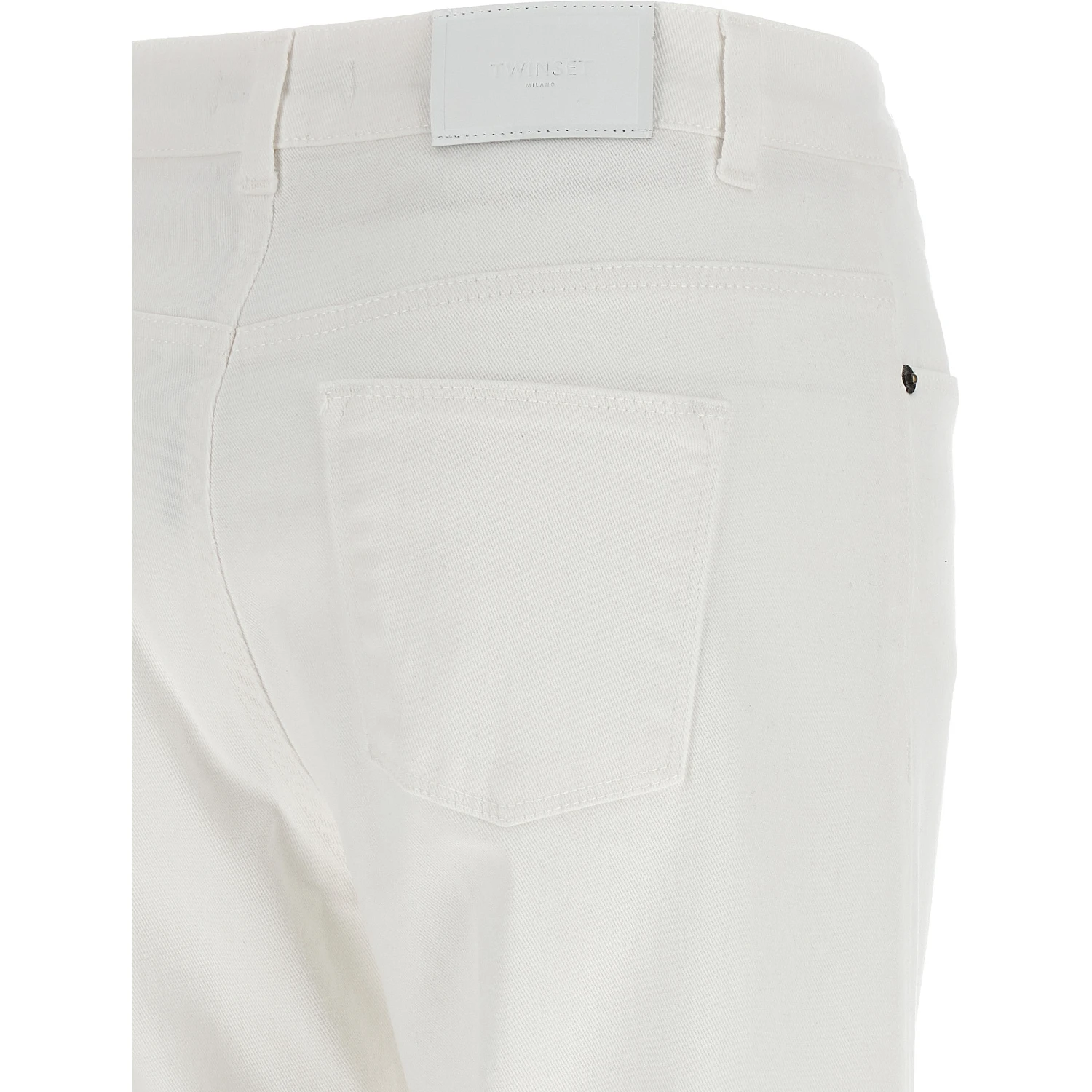 White Cotton Flared Jeans