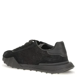 Black Calf Leather Bos Taurus Chunky Sneakers