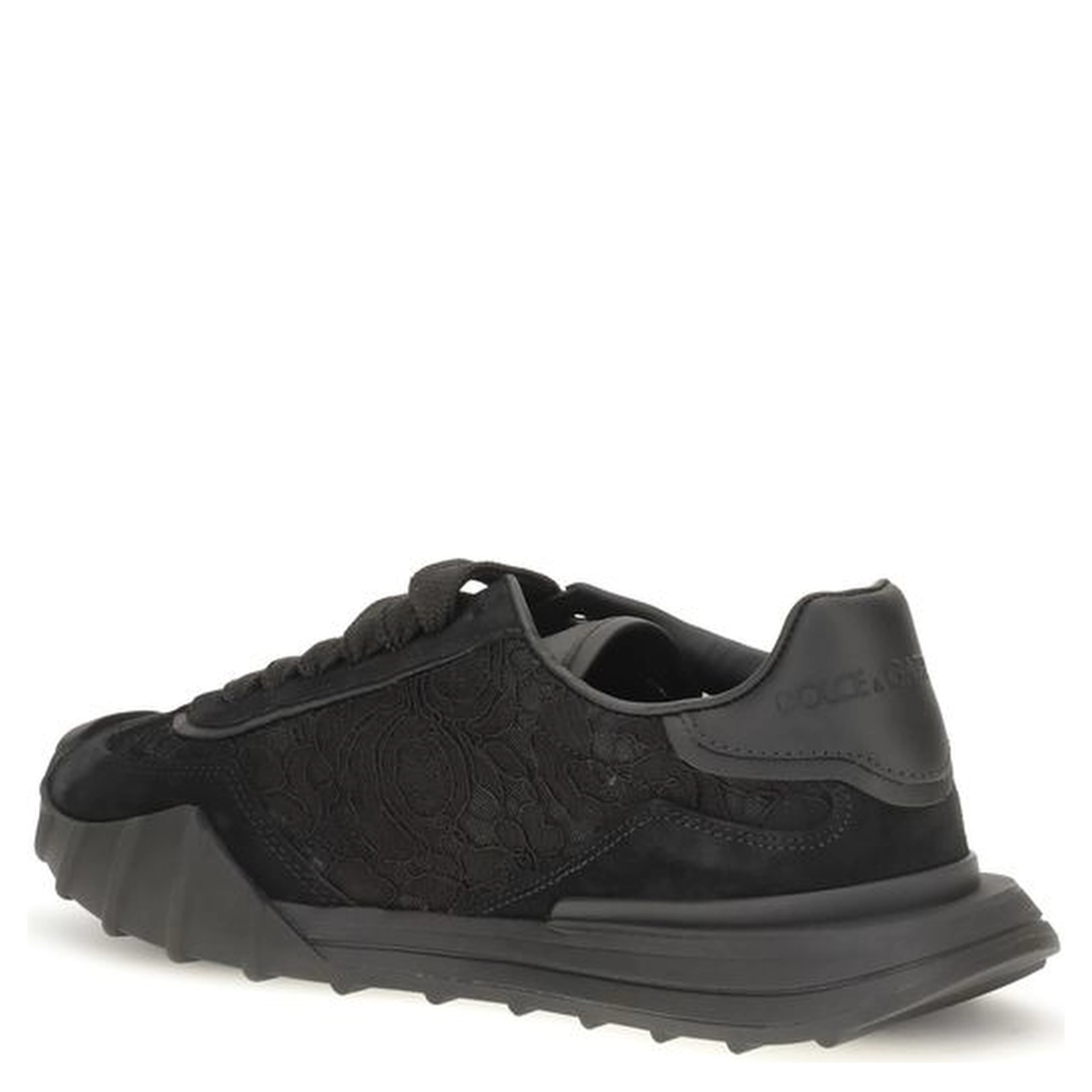 Black Calf Leather Bos Taurus Chunky Sneakers