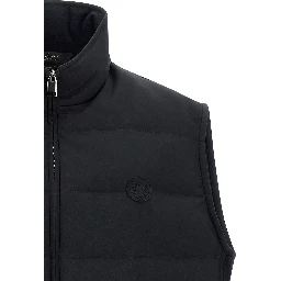 Blue Polyester Sleeveless Jacket
