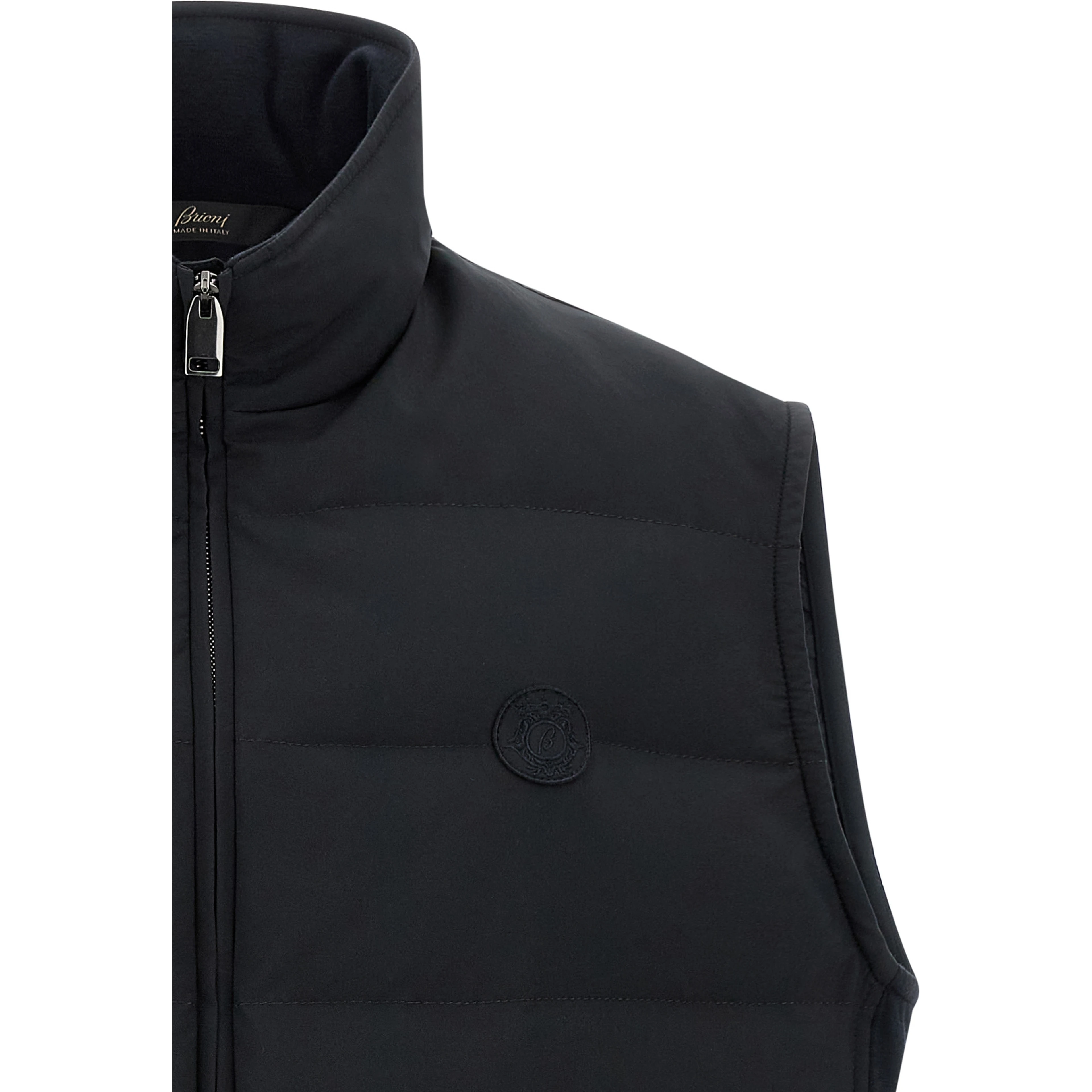 Blue Polyester Sleeveless Jacket