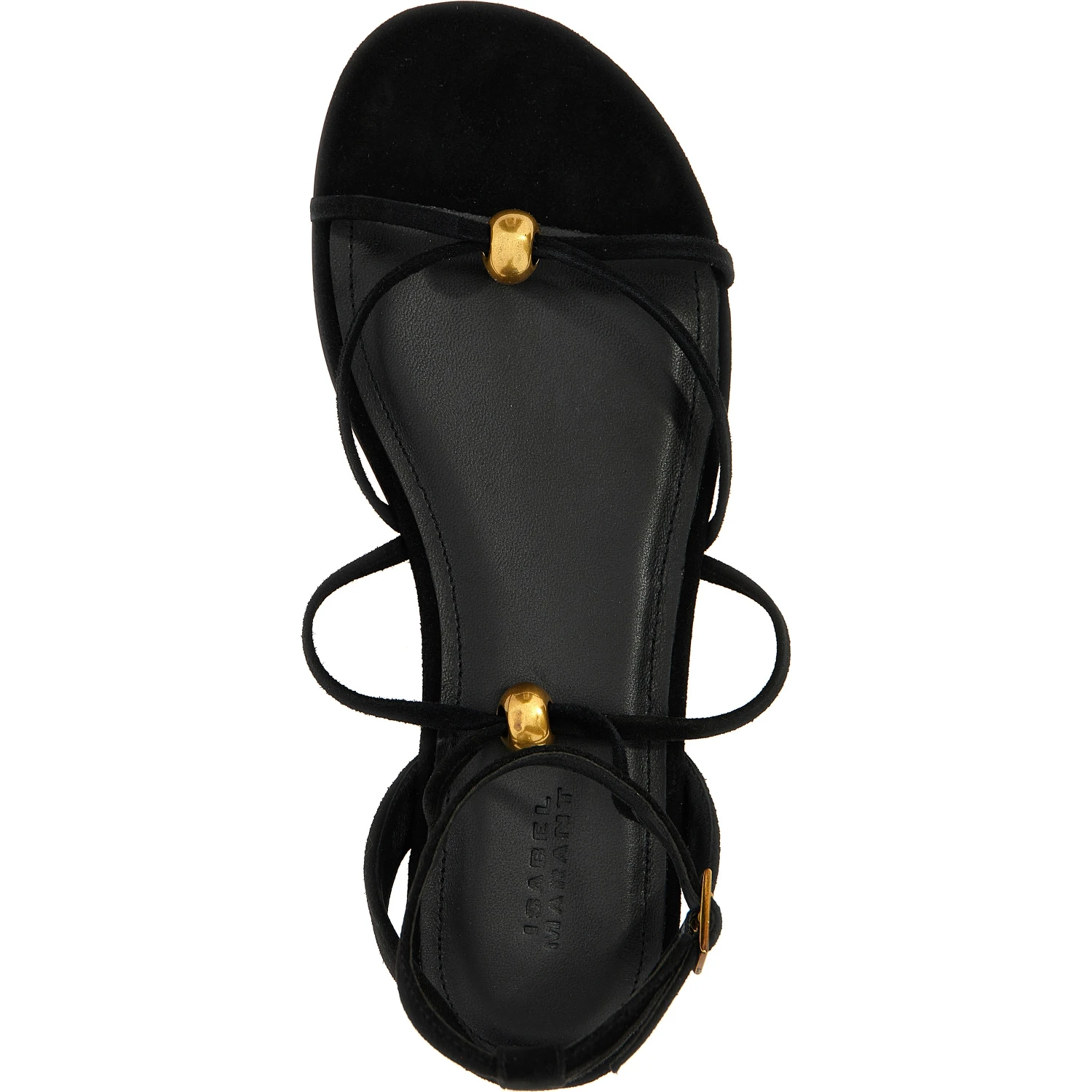 Black Goatskin Flat Sandals