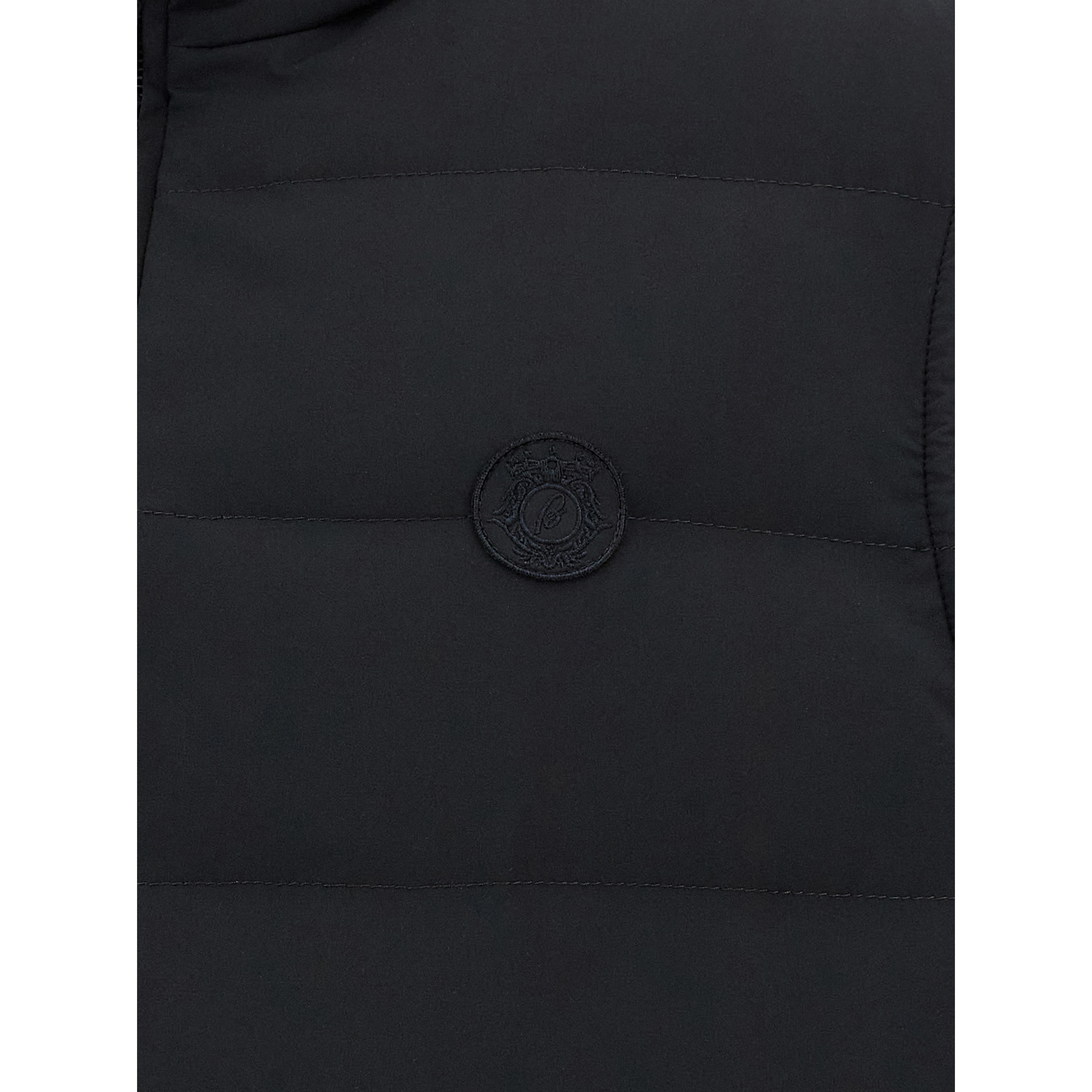 Blue Polyester Sleeveless Jacket