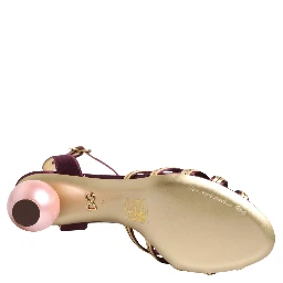 Purple Gold Keira Pearl Heels Sandals Shoes