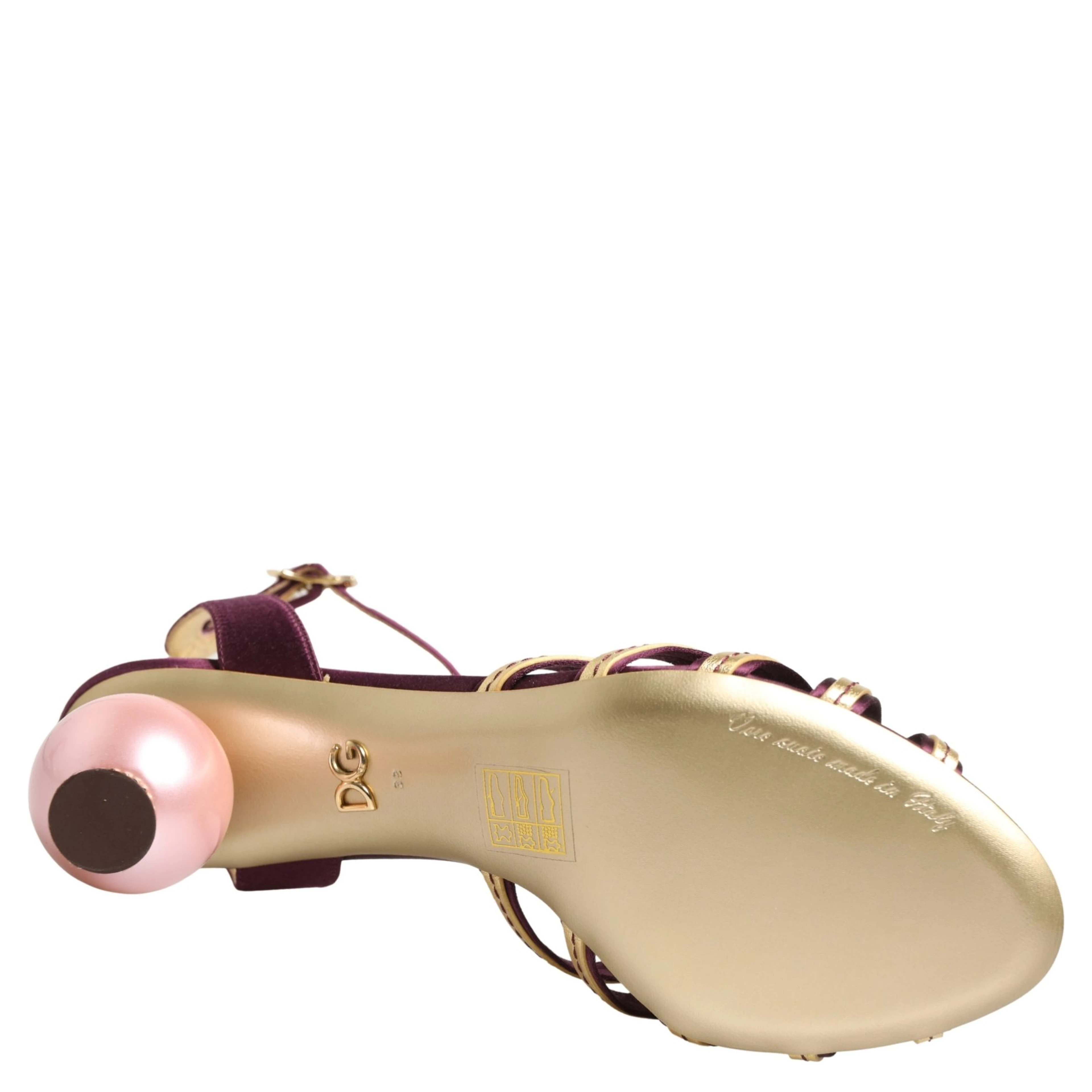 Purple Gold Keira Pearl Heels Sandals Shoes